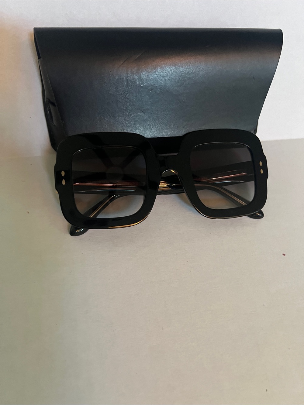 Isabel Marant Black Oversized Square Sunglasses with Gradient Lenses